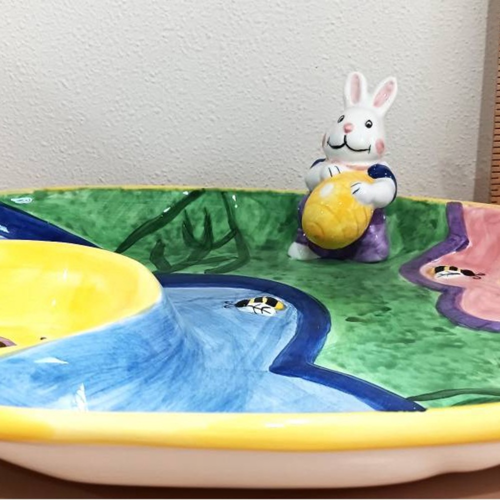 Harry & David China Candy Dish "Bunny Bee Catcher" - NEW